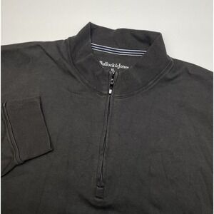 Bullock & Jones Quarter Zip Sweater‎ Mens XL Charcoal Grey Pima Cotton Pullover